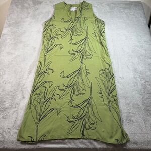 Simply Sisters Lola Miller Maxi Dress Women Small Green Floral Sleeveless V-Neck